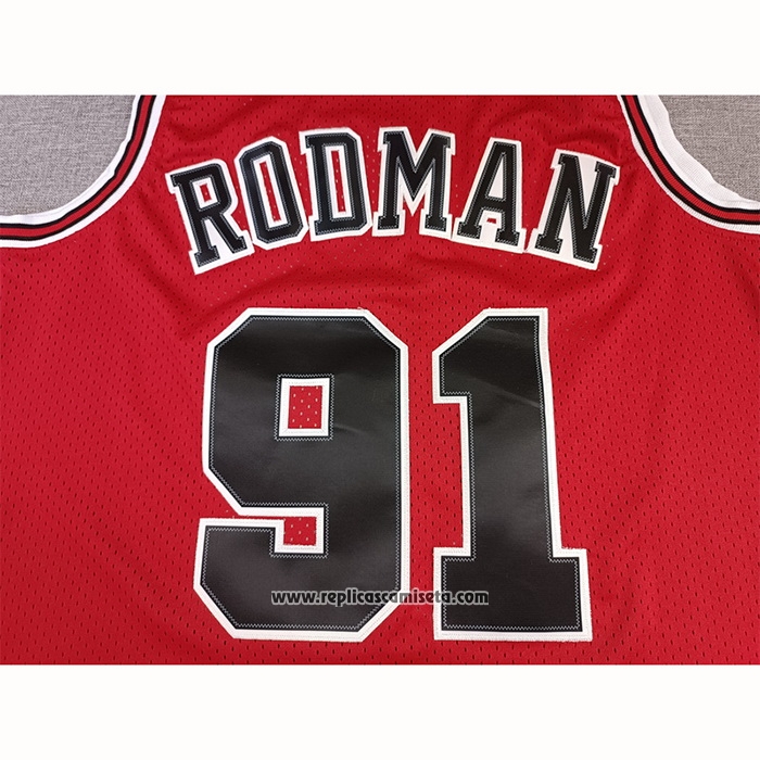 Camiseta Chicago Bulls Dennis Rodman #91 Mitchell & Ness 1997-98 NBA Finals Rojo